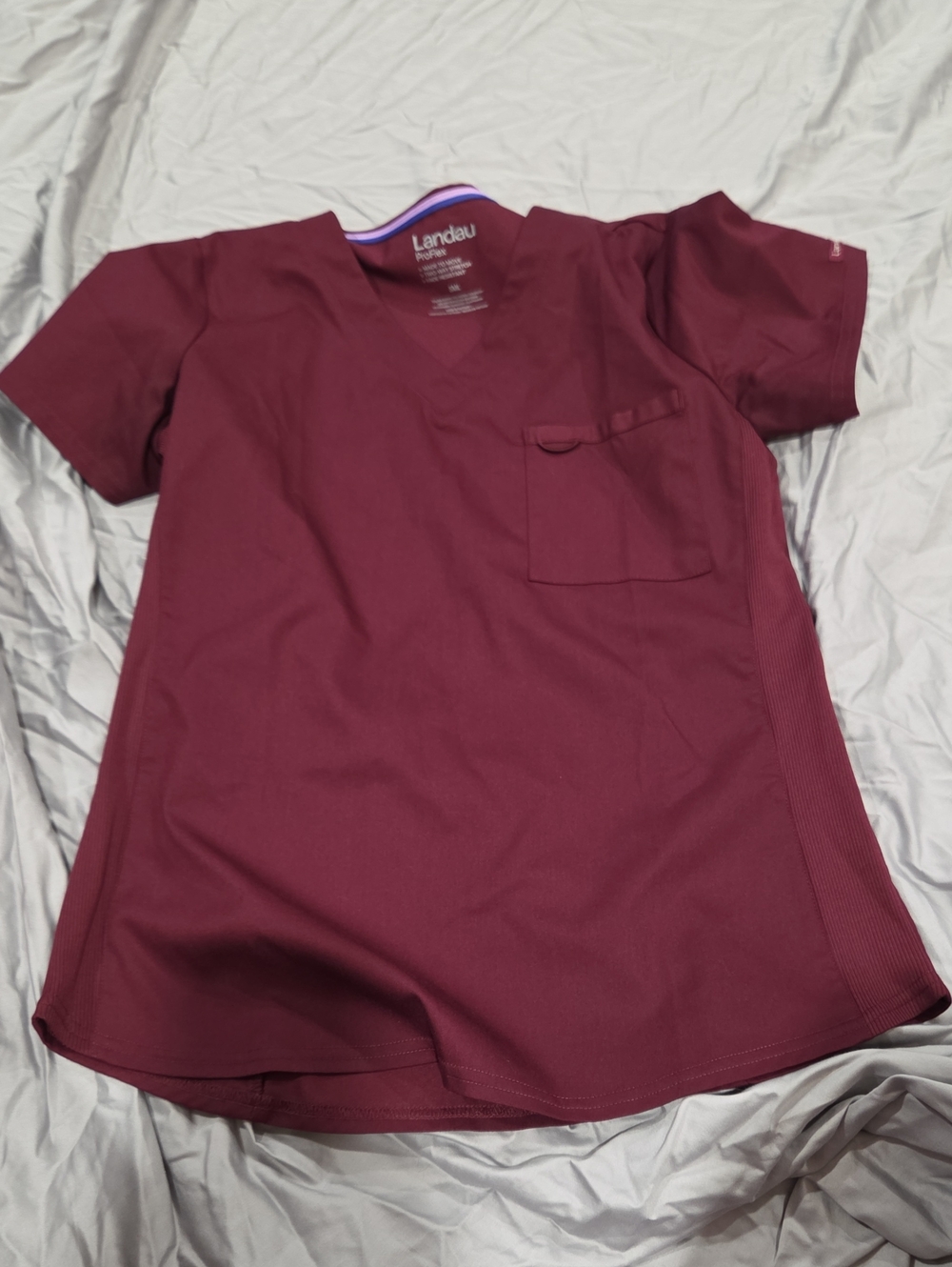 Laundau Burgundy Scrub Top
